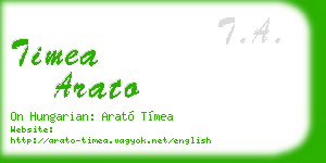 timea arato business card