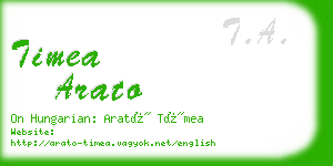timea arato business card